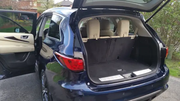 Cleaned cargo area and trunk of a blue SUV