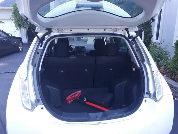 Cleaned interior cargo space with the hatch raised
